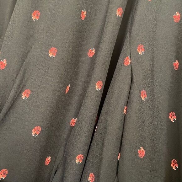 Maison Jules Womens Black Red Ladybug Long Sleeve One Piece Jumpsuit Siz… - Picture 5 of 9